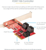 SATA PCIe Card/Controller Card 6 Ports 6 Port Non-RAID