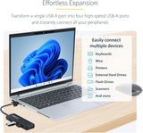 StarTech.com Hub USB-A 4 ports, transfert de données USB 3.0 (5 Gbit/s), alimentation par bus