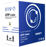 VIVO Câble Ethernet Cat6 en vrac de 300 mètres, fil de cuivre, 23 AWG, UTP Pu