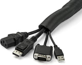 Startech 15FT Cable Management Sleeve Cord Concealer Trimmable