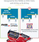StarTech.com Adaptateur M.2 vers U.3 pour SSD NVMe, Disque PCIe vers 2,5 pouces