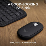 Logitech Pebble 2 Combo, Wireless Keyboard and Mouse, Quiet and Portab