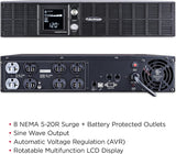 Onduleur monophasé 2000 VA PFC Smart App RM 2U 8 prises 20A LCD AVR RJ11/45/COAX Garantie 3 ans