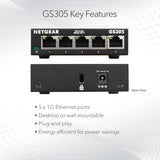 Netgear GS305 5-Port Gigabit Ethernet Switch