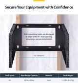 StarTech.com 2-Post 6U Wall Mounted Rack, Adjustable Depth up to 16in