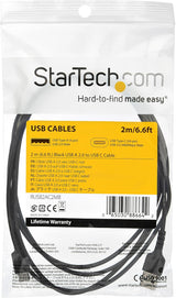 StarTech.com 2m USB A to USB C Charging Cable - Durable Fast Charge &