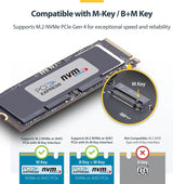 StarTech.com USB4 M.2 NVMe Enclosure, 40Gbps, External USB-C/Thunderbo