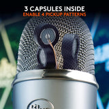 Microphone à condensateur USB Logitech Yeti Argent