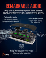 Haut-parleur de conférence portable personnel Bluetooth Poly Sync 20+ (Plantronics) -