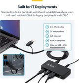 4-PORT SELF-POWERED USB-C HUB, 4X BC 1.2