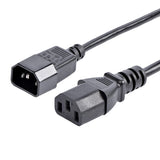 StarTech.com 6ft (1.8m) Power Extension Cord, C14 To C13, 10A 125V, 18