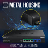 TRENDnet 6-Port 2.5G GaN Power PoE++ Switch with 10G SFP+ Ports (240W)