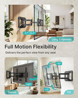 Pegzone Full Motion TV Wall Mount for 43-100 Inch TVs up to 176lbs, 25