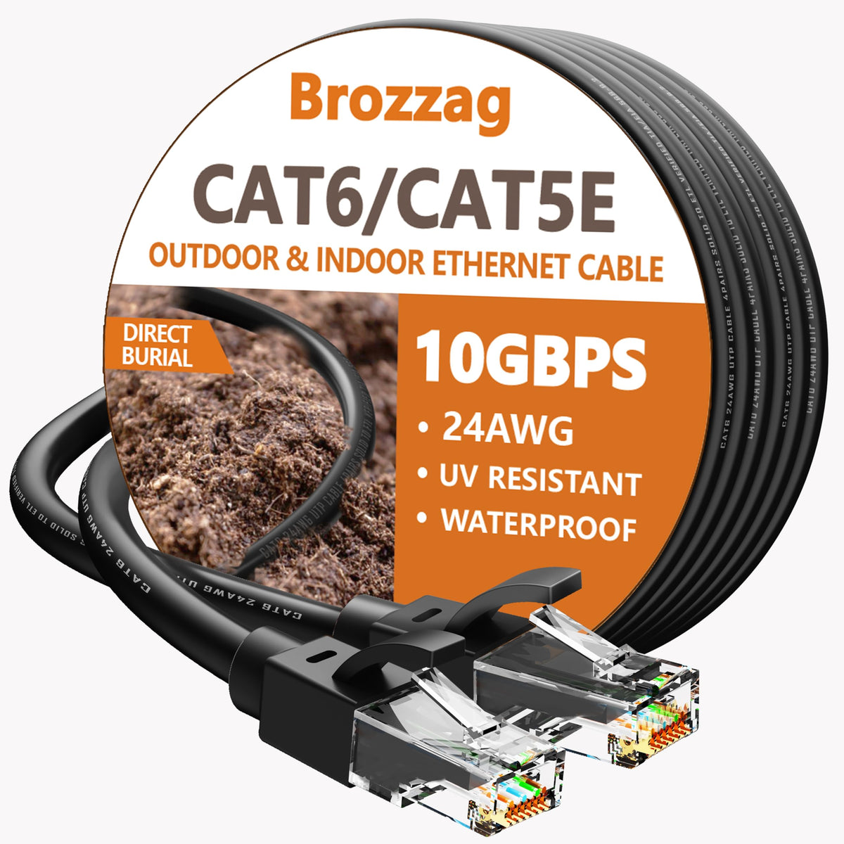 Ethernet Cable 50ft for Cat6/Cat6e, 10Gbps Compatible with Cat8/Cat7