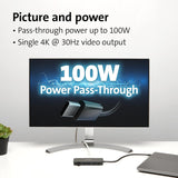 Station d'accueil Kensington SD1650P USB-C 4K avec alimentation pass-through de 100 W