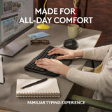 Logitech Wave Keys for Business, clavier ergonomique sans fil avec repose-poignets