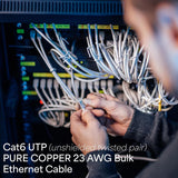 VIVO 1000ft Bulk Cat6 Wire, Full Copper Ethernet Cable, 23 AWG, UTP Pu