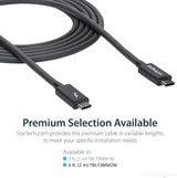 StarTech.com Thunderbolt 3 Cable - 6 ft / 2m -4K 60Hz - 20Gbps - USB C