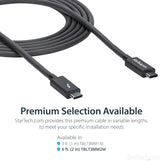 StarTech.com Thunderbolt 3 Cable - 6 ft / 2m -4K 60Hz - 20Gbps - USB C