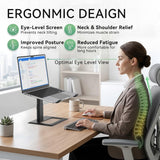 Support d'ordinateur portable rotatif StarTech, pivotant à 360°, rehausseur de bureau ergonomique pour ordinateur, plateau surélevé inclinable réglable, charge maximale de 5 kg, fabrication en aluminium