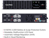 CyberPower PR2000RT2UC Système UPS Sinewave intelligent, 2000VA/2000W, 8