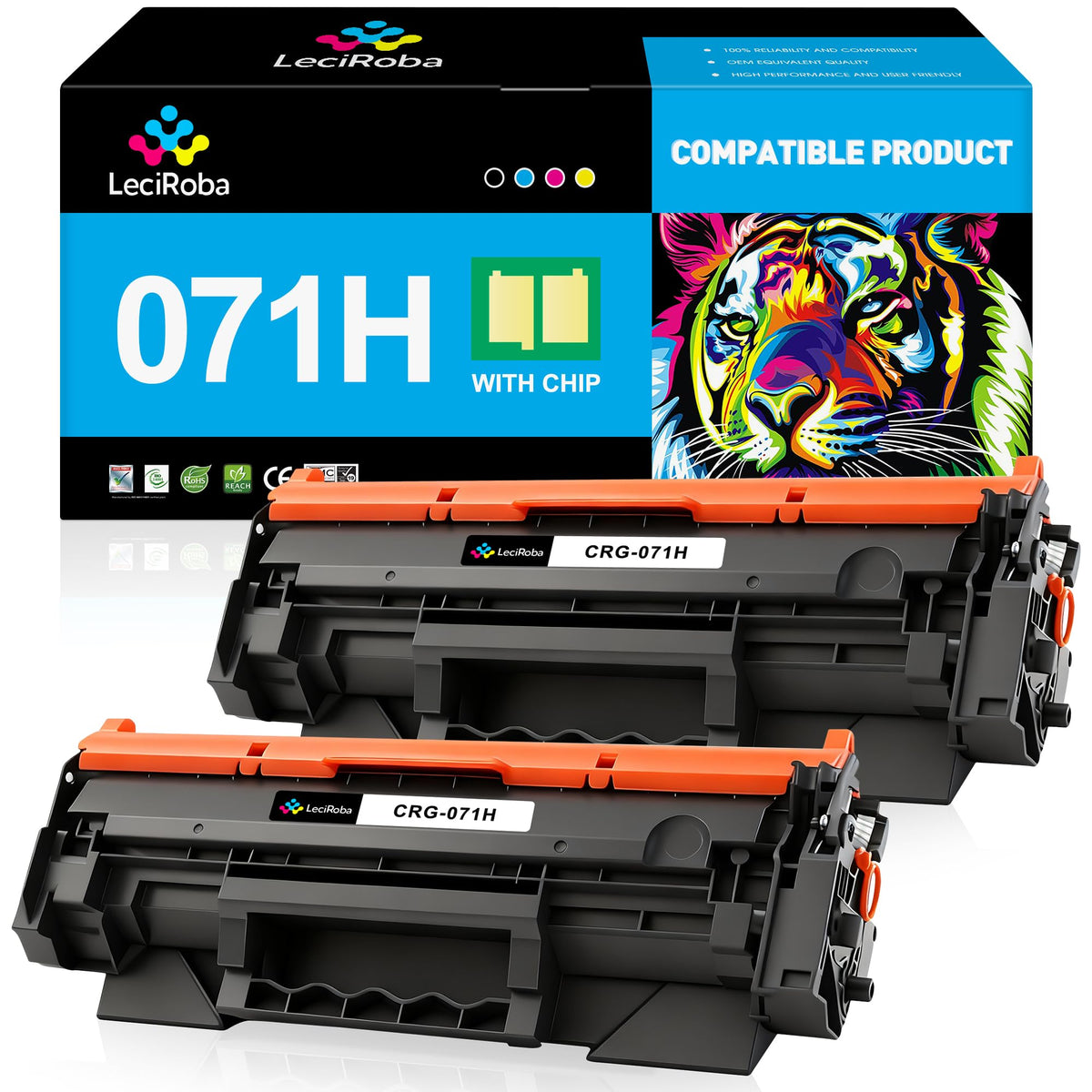 LeciRoba Compatible Toner Cartridge Replacement for Canon 071H 071 CRG