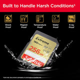 SanDisk 256GB Extreme SDXC UHS-I Memory Card - C10, U3, V30, 4K, UHD