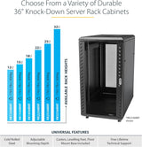 Startech RK2236BKF 22U 36IN Server Rack Cabinet Glass Door