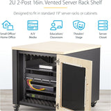 StarTech.com 2U Vented Server Rack Shelf, 16in/41.5cm Mounting Depth,