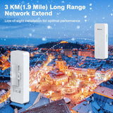 Wireless Bridge with 2 Bracket Mounts, 3KM 5.8G Point to Point Outdoor