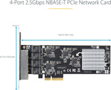 Carte réseau PCIe StarTech.com à 4 ports 2,5 Gb/s NBASE-T, Intel I225-V, Q