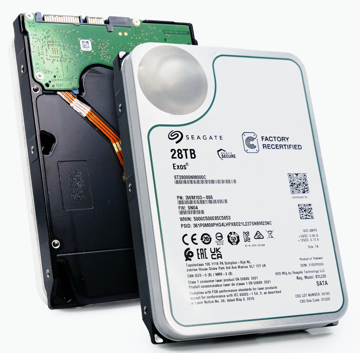 Seagate Exos 28TB Internal Hard Drive HDD - 3.5 in CMR SATA 6Gb/s, 720