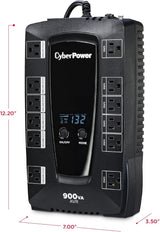 AVRG900LCD 900VA Compact 120V 5-15P LINE-INT 12OUT 5-15R 3 ANS WARR