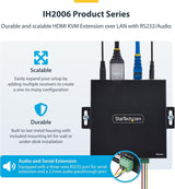 StarTech.com HDMI KVM Extender Over IP Network, 4K 60Hz, Driverless, H