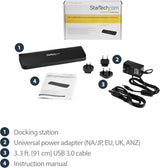Station d'accueil USB 3.0 pour ordinateur portable StarTech.com à deux moniteurs avec HDMI/DVI