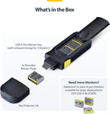 StarTech USB-A Port Blocker Key with 4X Latching USB-A Dust Cover Plug