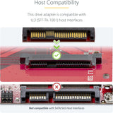 StarTech.com Adaptateur M.2 vers U.3 pour SSD NVMe, Disque PCIe vers 2,5 pouces