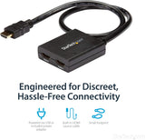 StarTech.com 4K HDMI Splitter 1 In 2 Out - 4K 30Hz HDMI 1.4 2 Port Vid