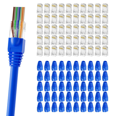 CAT5E RJ45 MODULAR PLUG CONNECTOR 50 PKG