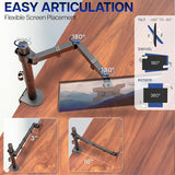 StarTech Wall Mount Workstation, VESA Mount for 32 Monitors (22LB/10KG), Fully Articulating Single Monitor Mount & Keyboard Tray W/Desktop Computer/PC
