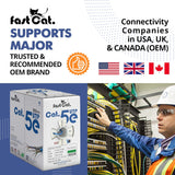 fast Cat. Cat5e Ethernet Cable 1000ft - 24 AWG, CMR, Insulated Bare Co