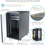 StarTech 18U Enterprise-Grade Server Rack Cabinet, 19in Enclosed 4-Pos