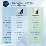 Caméra tourelle réseau PoE IR fixe intérieur extérieur 5MP H.265 TRENDnet,