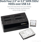 StarTech.com 4-Bay USB 3.0 to SATA Hard Drive Docking Station, USB Har
