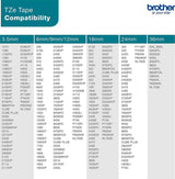 Brother TZe B51 24mm Black on Fluorescent Orange Tape