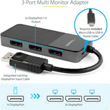 StarTech.com 3-Port DisplayPort 1.4 Splitter, DisplayPort to 3X DP Mul