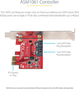 SATA PCIe Card 2 Ports 6Gbps Non-RAID 2 Port Non-RAID