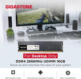 【DDR4 RAM】 Gigastone 32GB Kit (2x16GB) DDR4 2666MHz (2400MHz or 2133MH