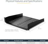 StarTech CABSHELFV Fixed Cantilever Universal Vented 2U RM Shelf