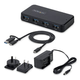 StarTech.com 4-Port USB-A Hub, 5Gbps, Self-Powered, 2-in-1 USB-C and U